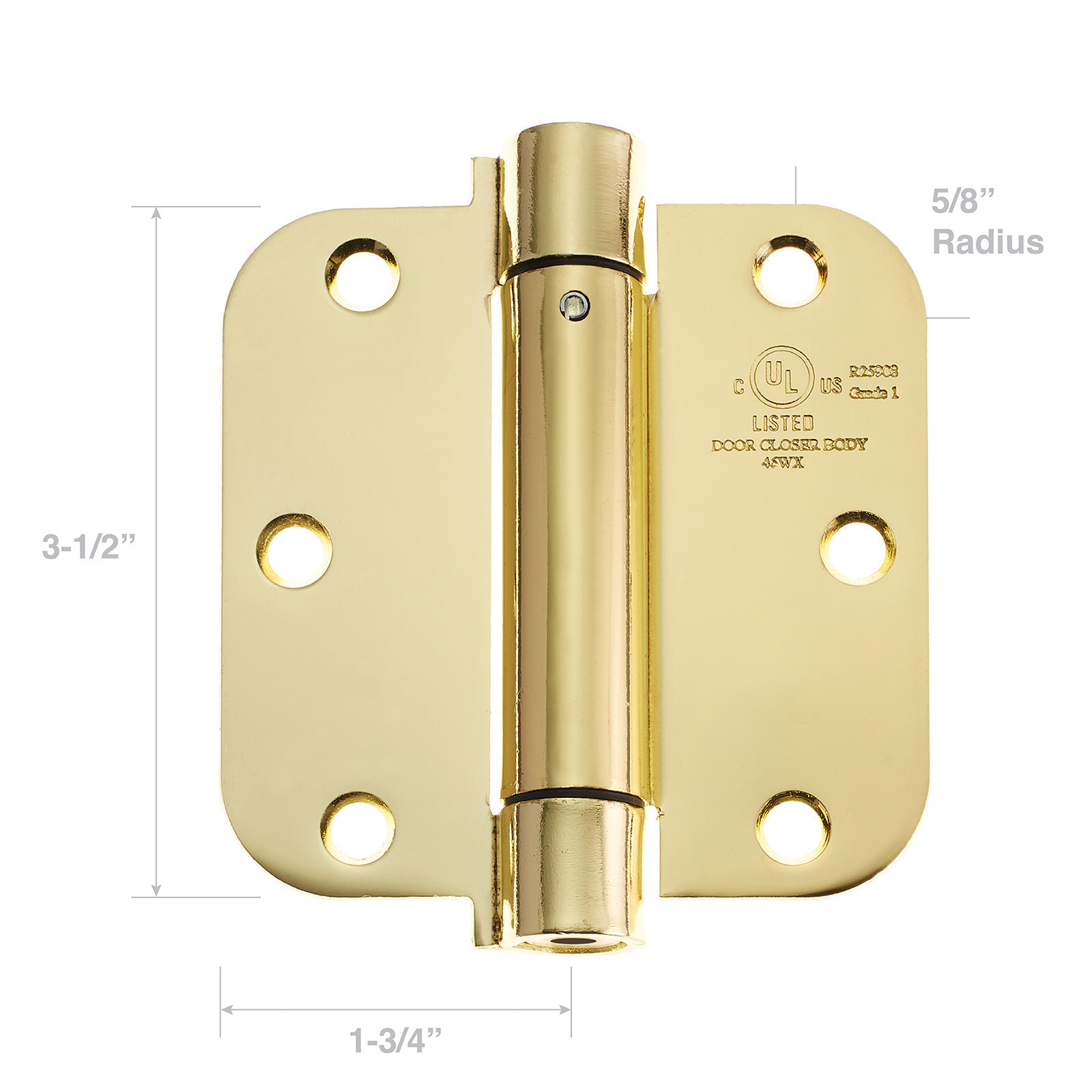 Penrod Residential Brass Door Hinge 3 1/2 inch 5/8 inch radius