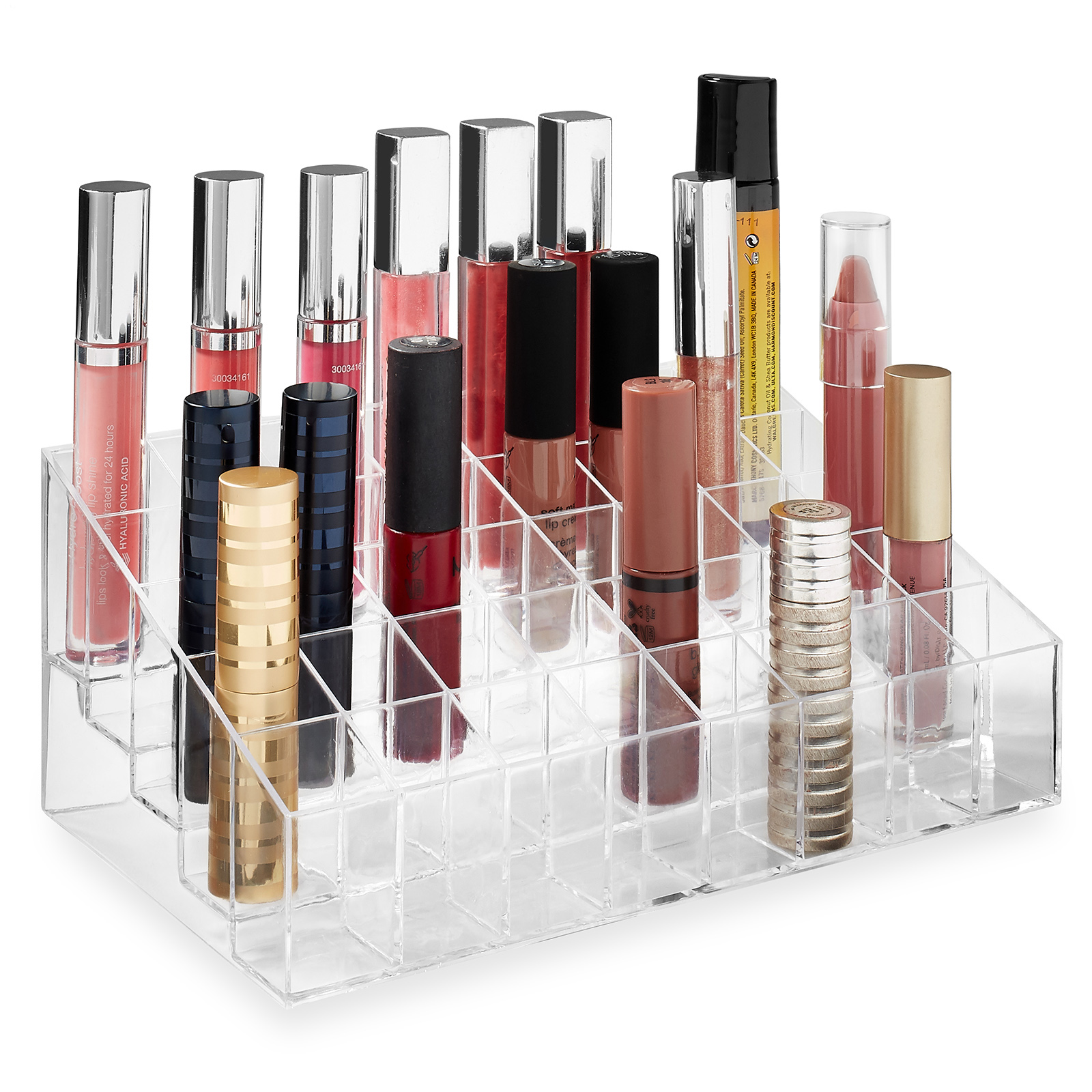 Acrylic Lipstick Organizer Stand 40 Slot Cosmetic Display Makeup Case