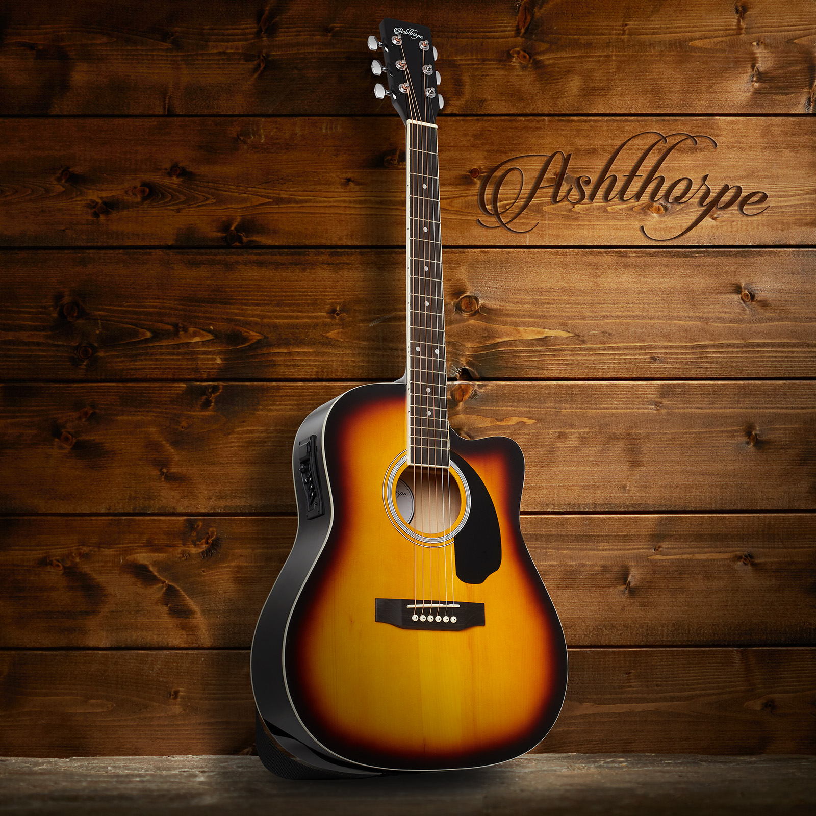 FullSize Dreadnought Cutaway AcousticElectric Guitar BundlePremium