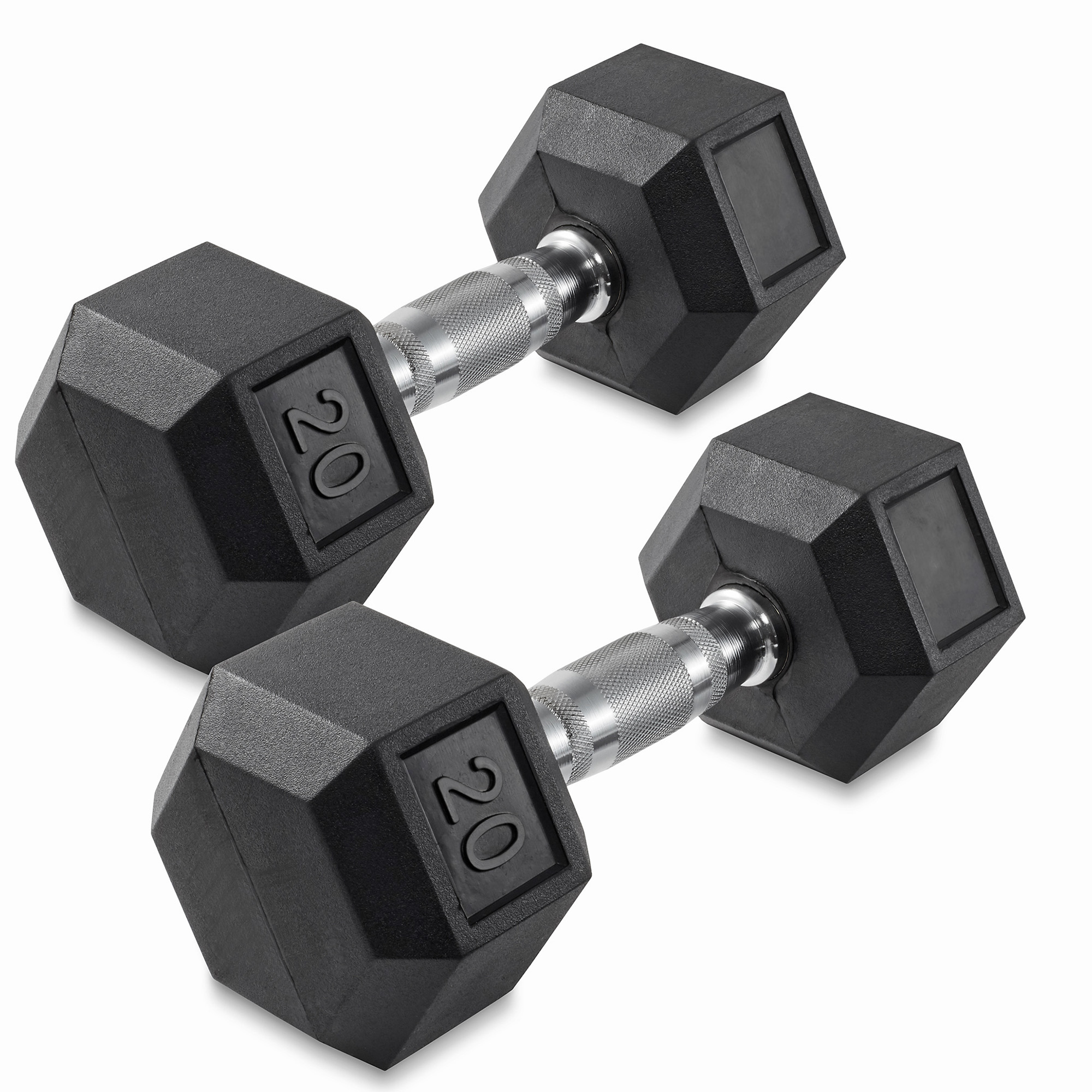thumbnail image 2 of 20 Lb Rubber Coated Hex Dumbbell – Handheld, Made In USA – Unbranded 2 of 3
