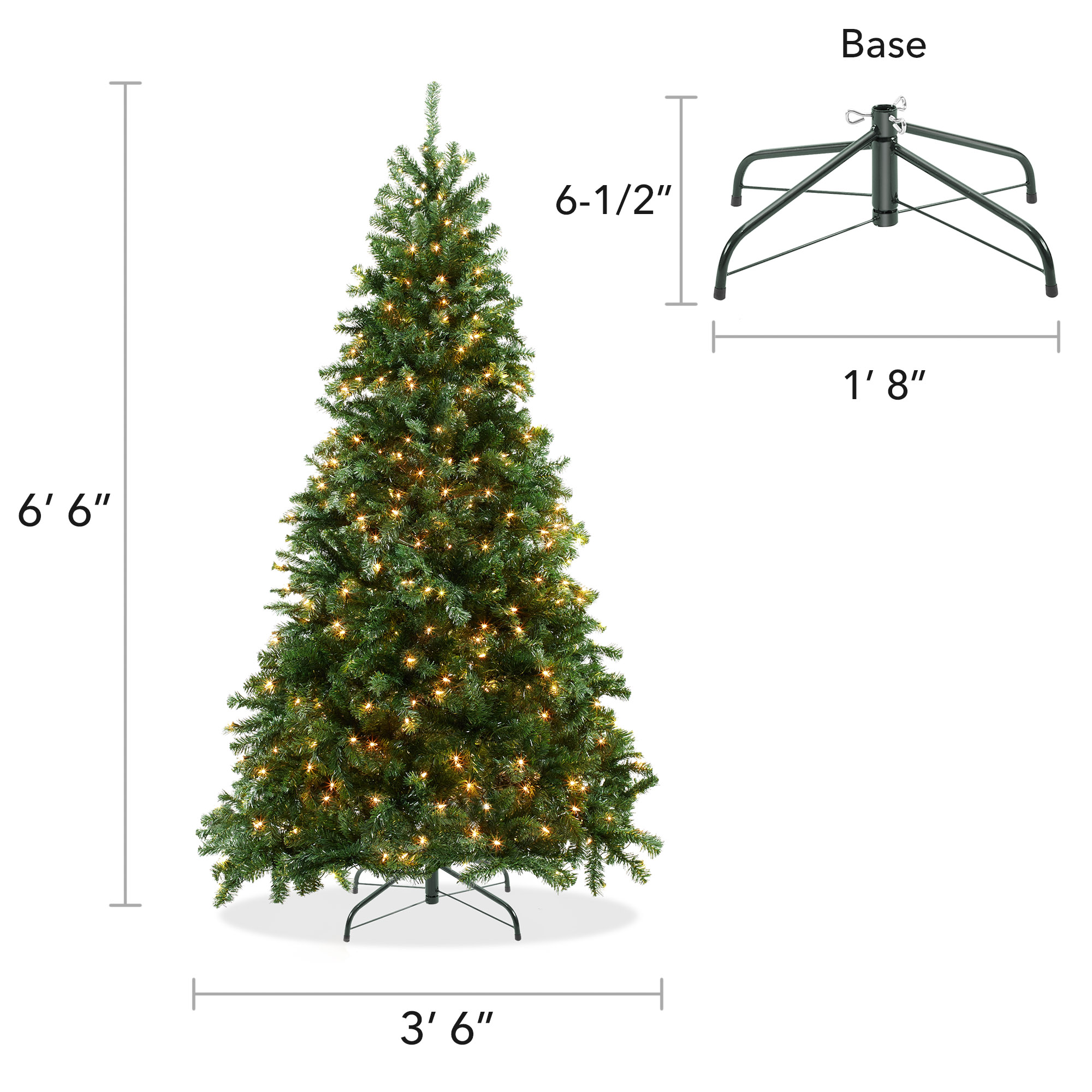 Pre-Lit Realistic Green Spruce Artificial Holiday Christmas Tree and Stand - Picture 15 of 30