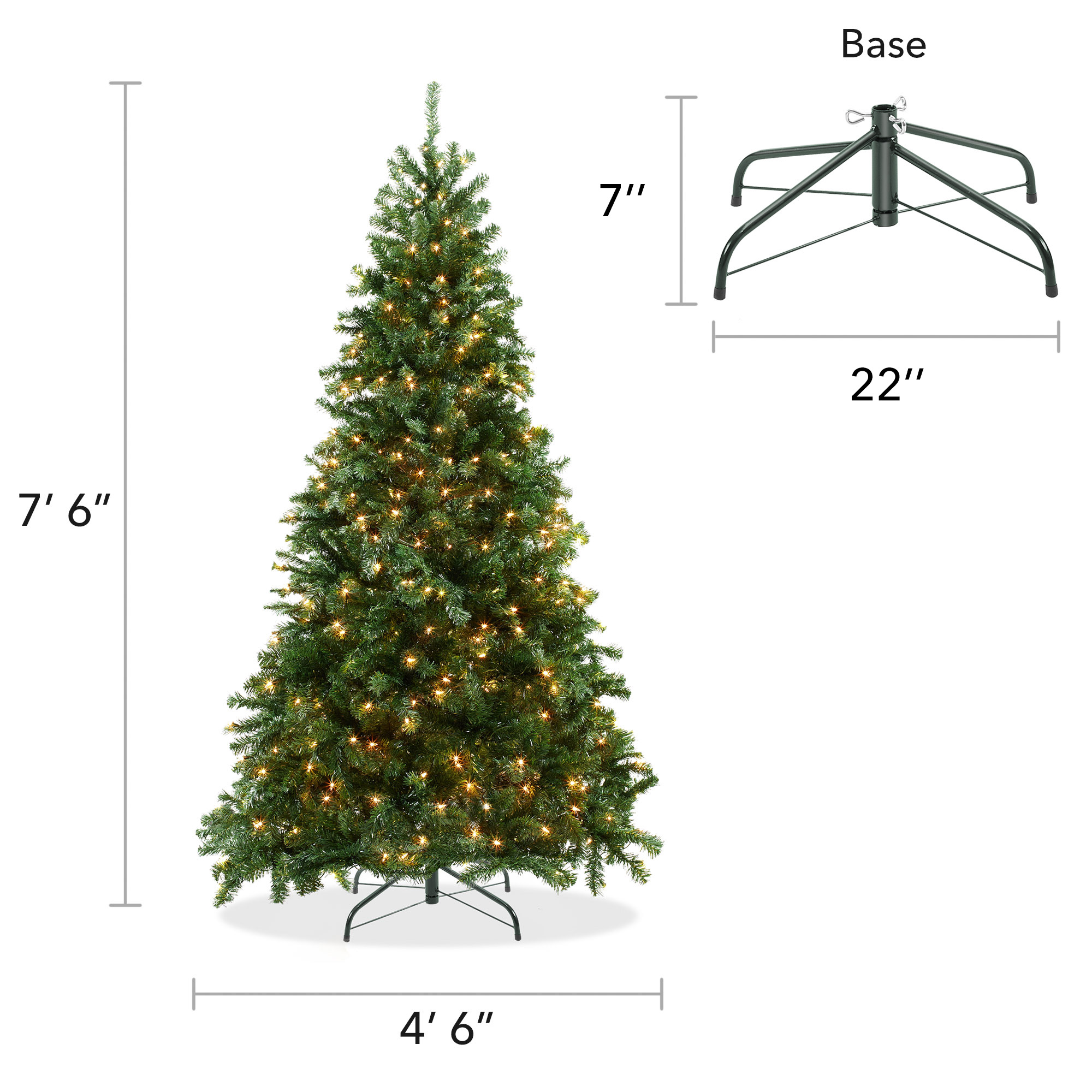 Pre-Lit Realistic Green Spruce Artificial Holiday Christmas Tree and Stand - Picture 22 of 30