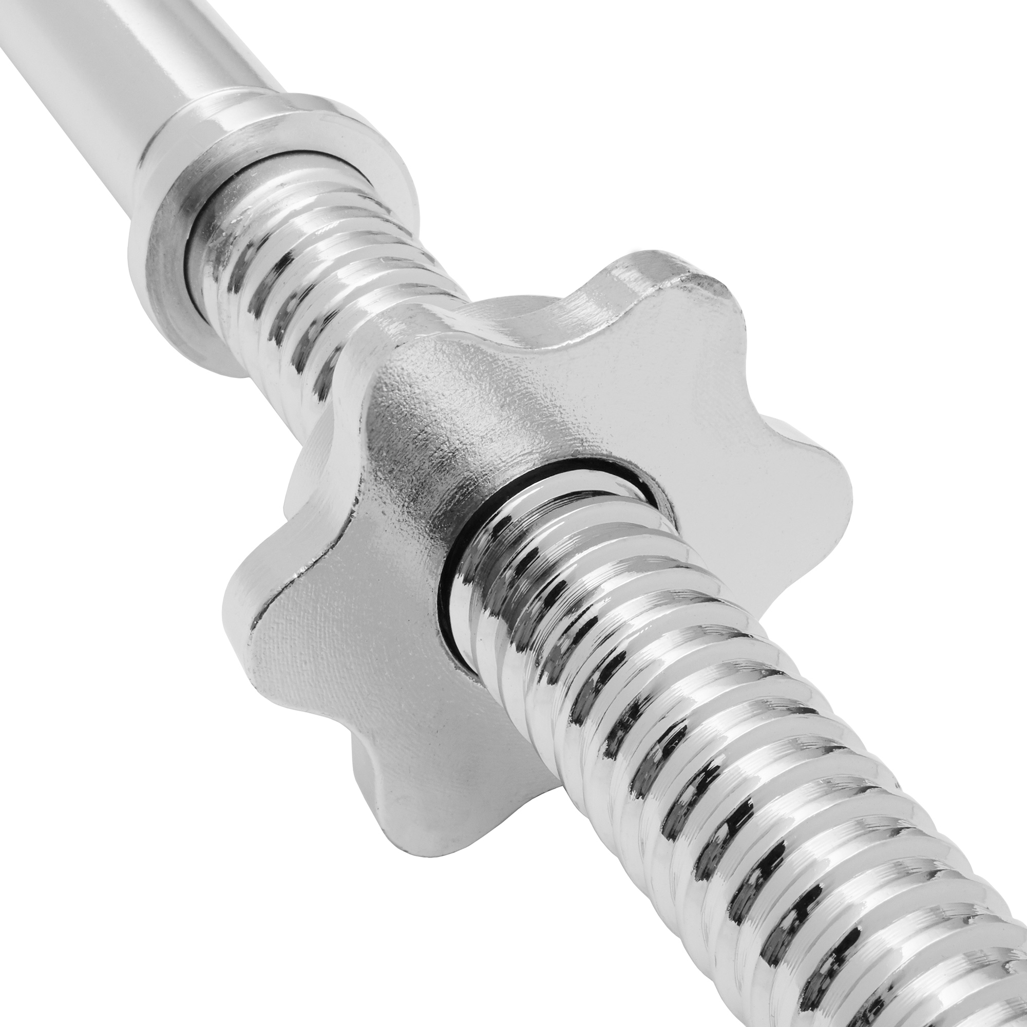 1" Standard Weightlifting Barbell - Threaded Straight Bar with Star Collars