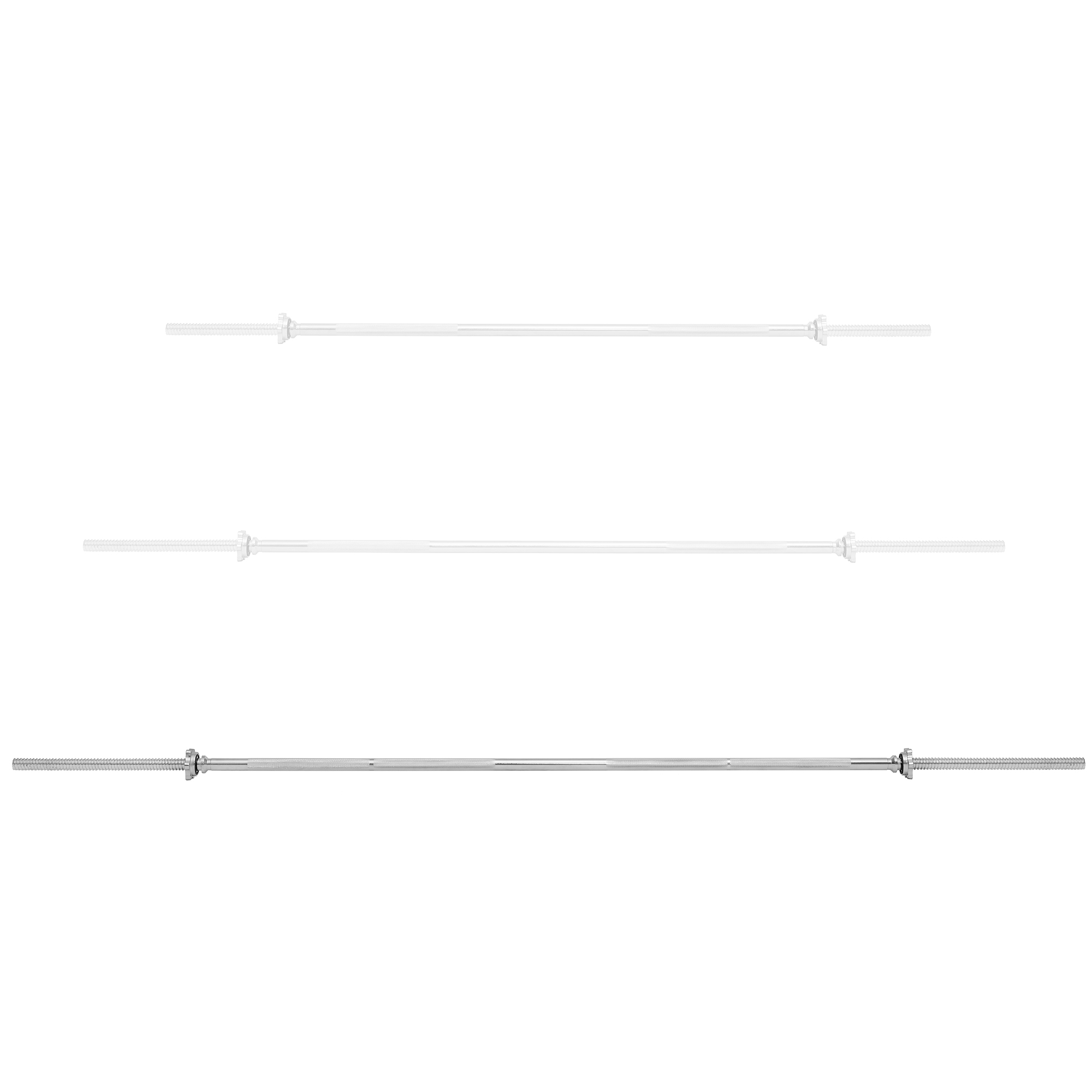 1" Standard Weightlifting Barbell - Threaded Straight Bar with Star Collars