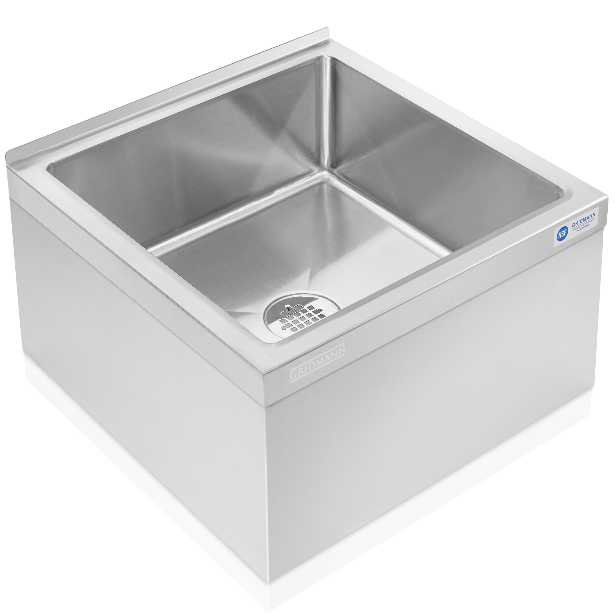 Commercial Stainless Steel Floor Mop Sink, NSF Certified, Deep Basin - Picture 16 of 29