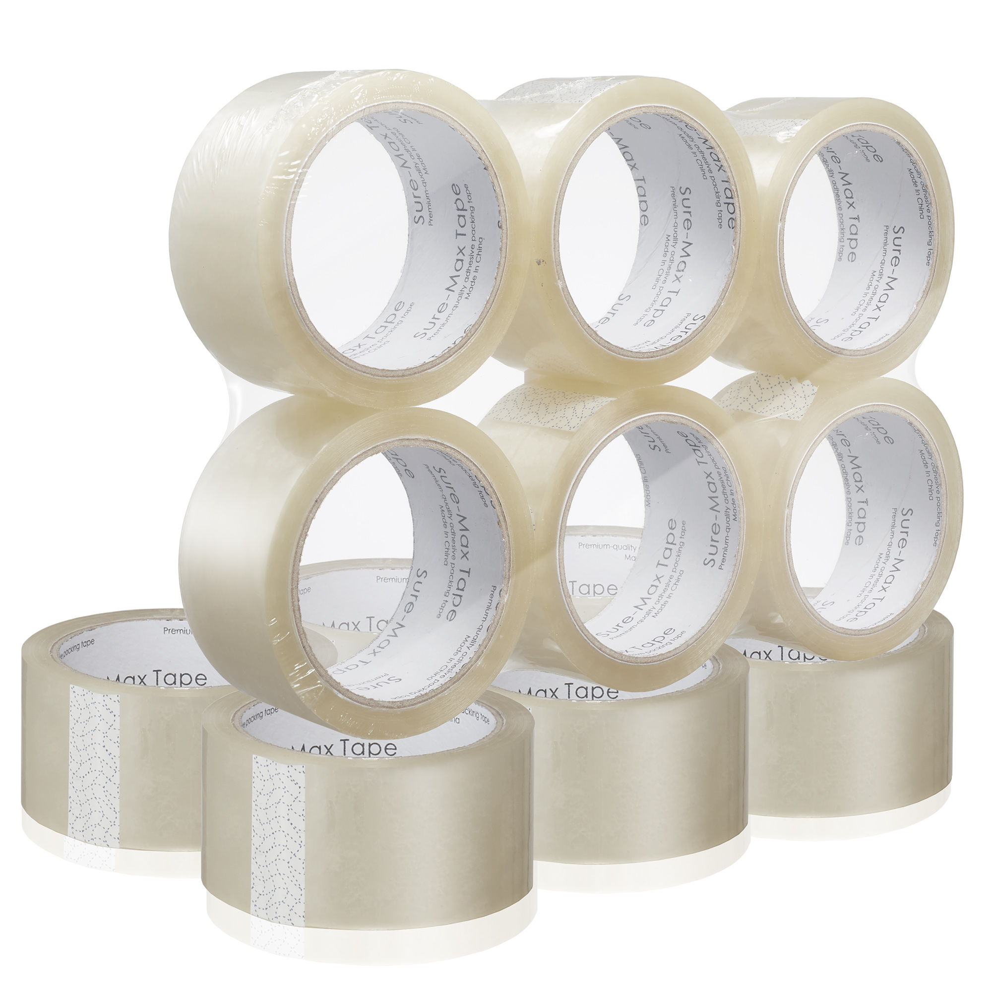 12 Rolls Clear Box Sealing Packing Tape Shipping 2 mil 2" x 55 Yards