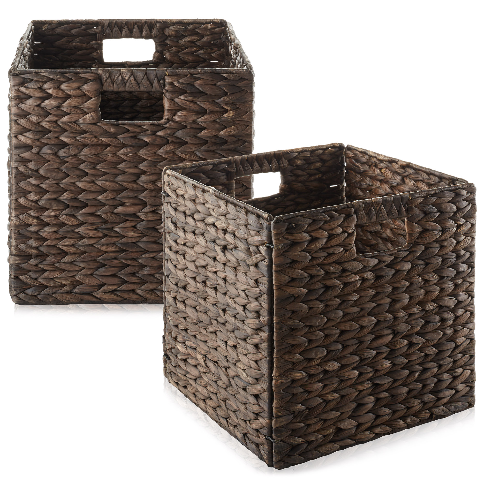 12 x 12 Hyacinth Storage Cubes, Square Wicker Shelf Basket Bins for ...