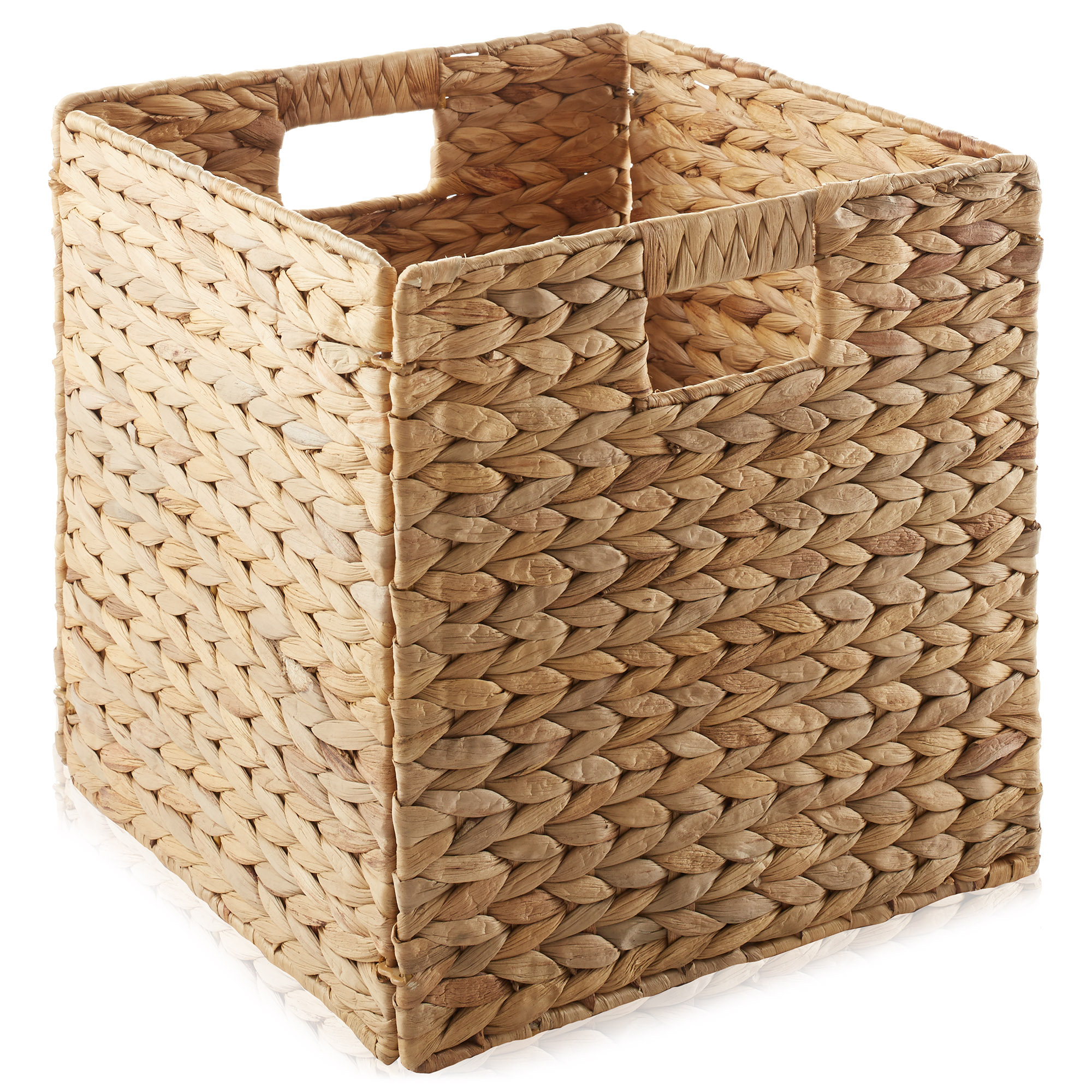 12 x 12 Hyacinth Storage Cubes, Square Wicker Shelf Basket Bins for Shelves