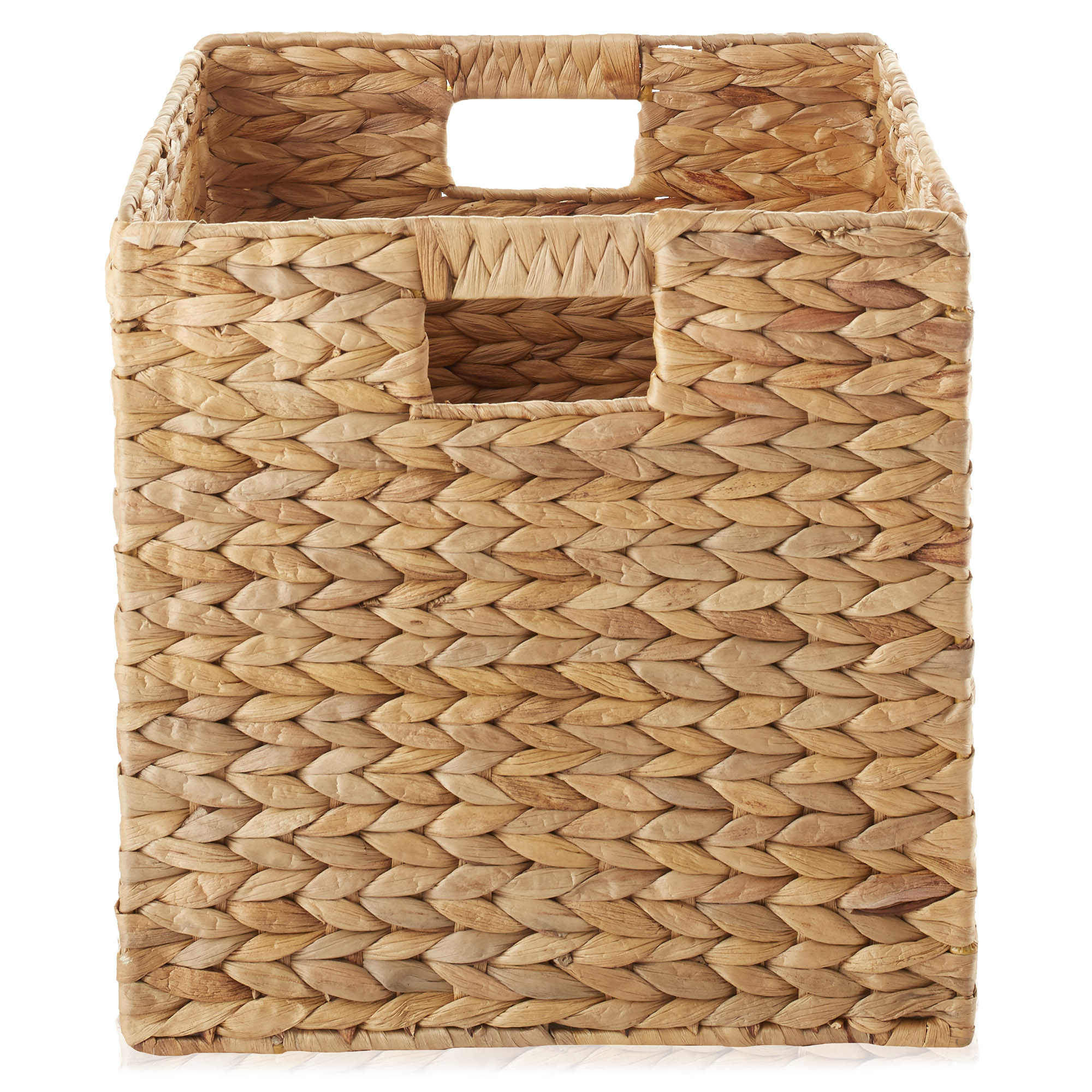 12 x 12 Hyacinth Storage Cubes, Square Wicker Shelf Basket Bins for Shelves