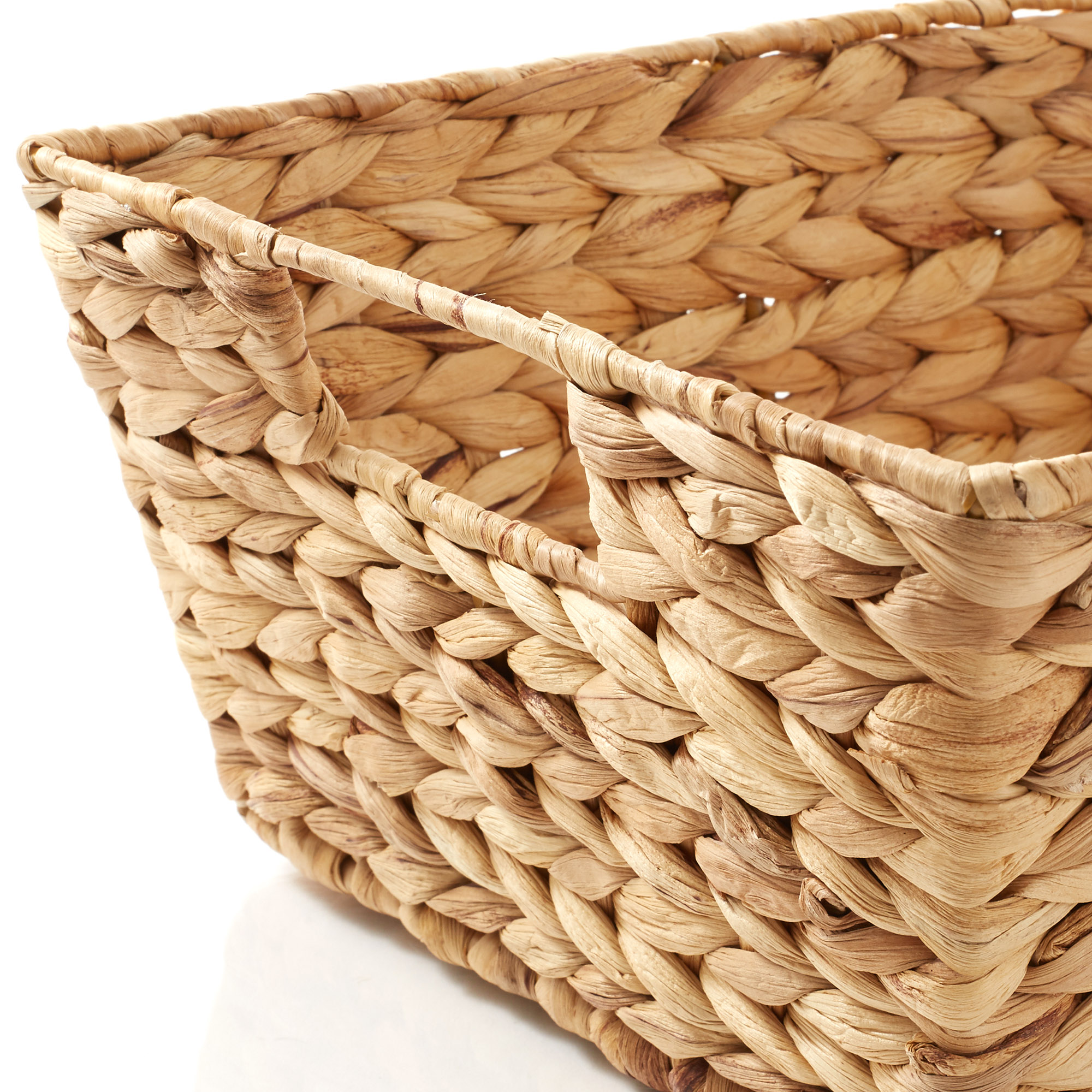 2pk Wide Pantry Baskets, Wicker Hyacinth Seagrass Kitchen Shelf Storage Bins - Picture 13 of 22