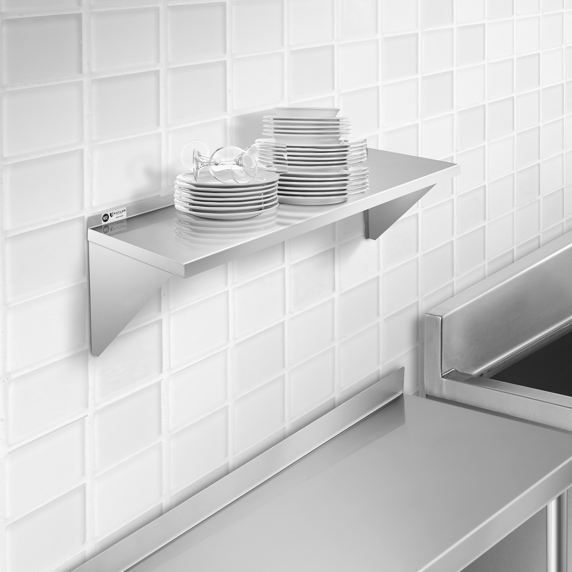 Stainless Steel Shelf, NSF Commercial Restaurant Kitchen Wall Shelves - Produktbild 5