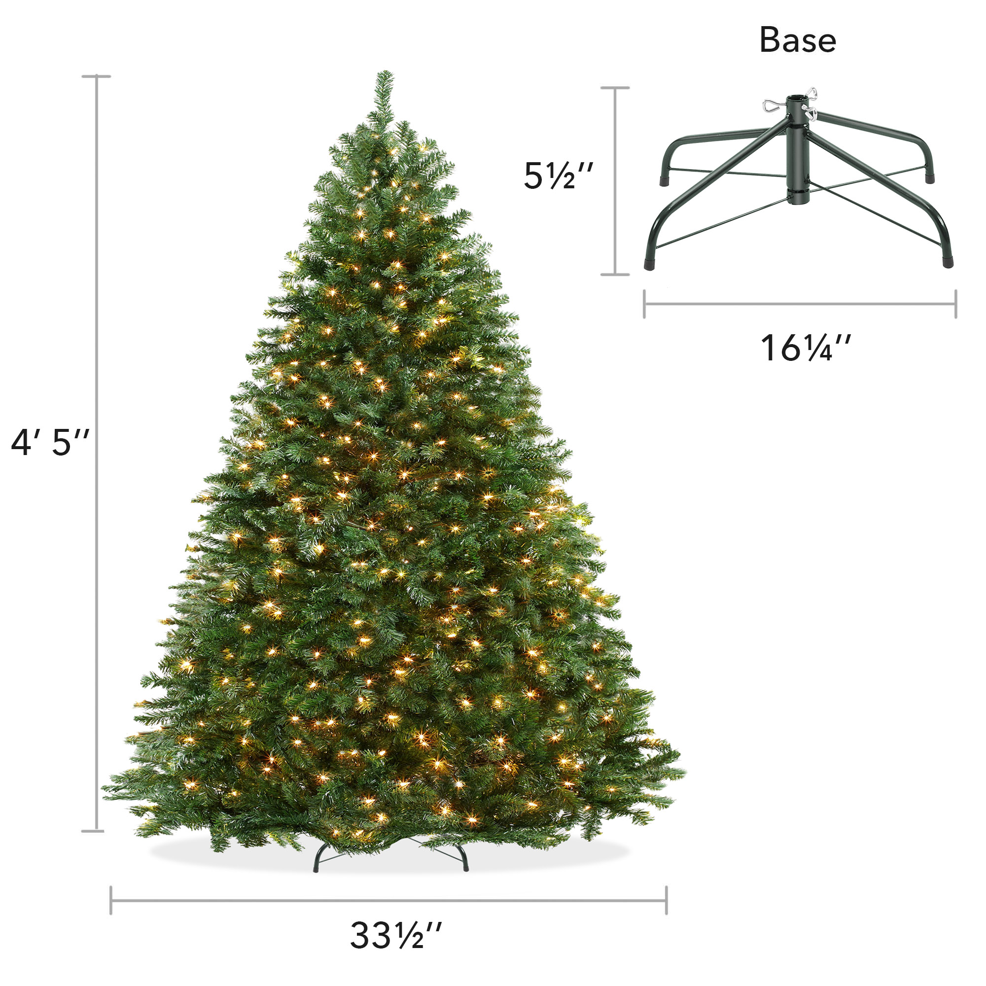 Pre-Lit Realistic Green Spruce Artificial Holiday Christmas Tree and Stand - Picture 7 of 30