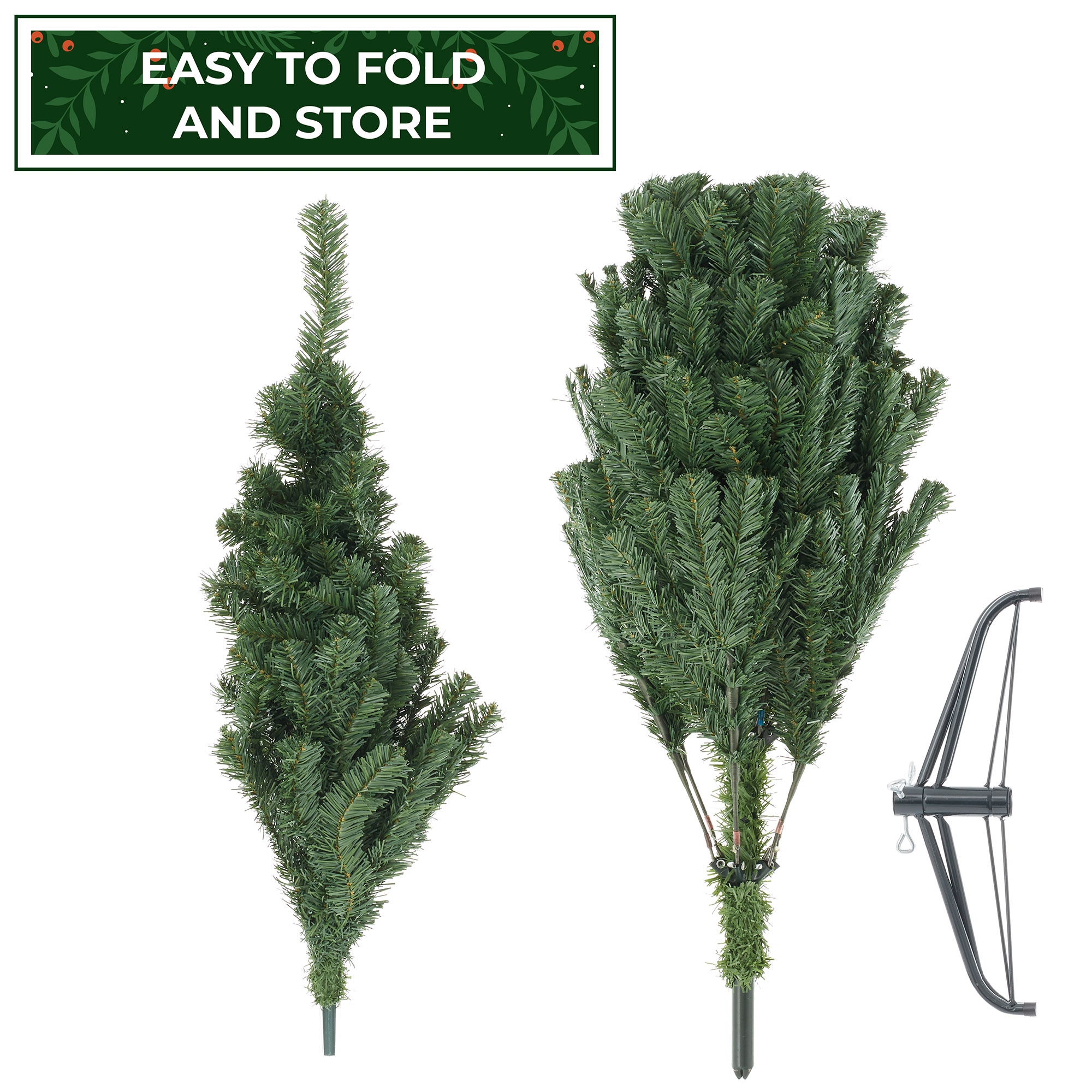 Pre-Lit Realistic Green Spruce Artificial Holiday Christmas Tree and Stand - Picture 8 of 30