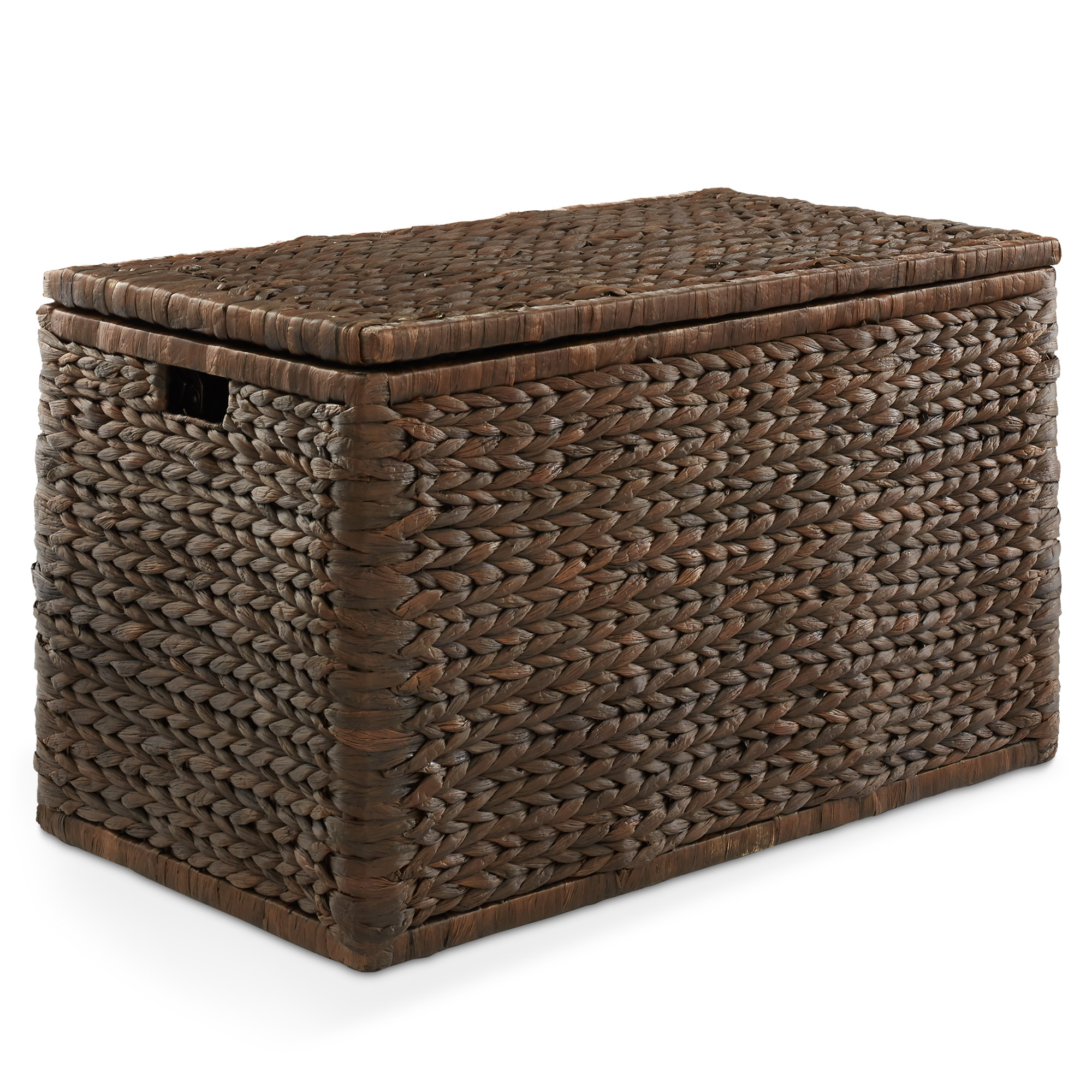 30" Storage Chest Trunk w/ Lid, Handles, Safety Hinge - Water Hyacinth Wicker