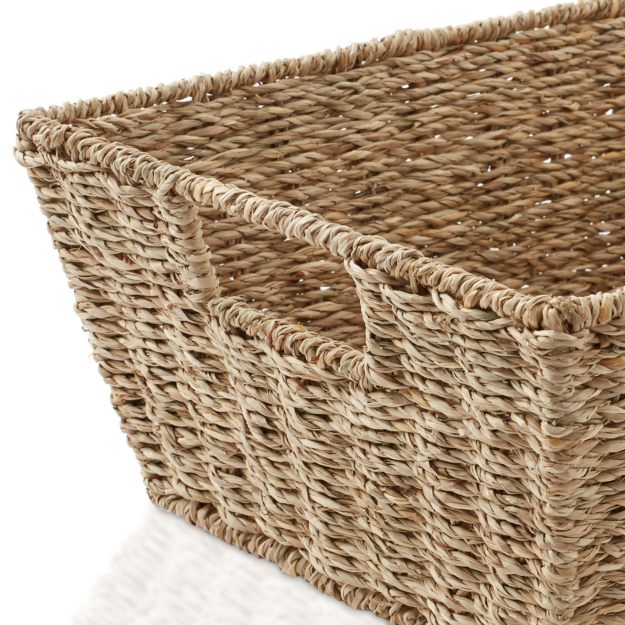 2pk Wide Pantry Baskets, Wicker Hyacinth Seagrass Kitchen Shelf Storage Bins - Picture 20 of 22