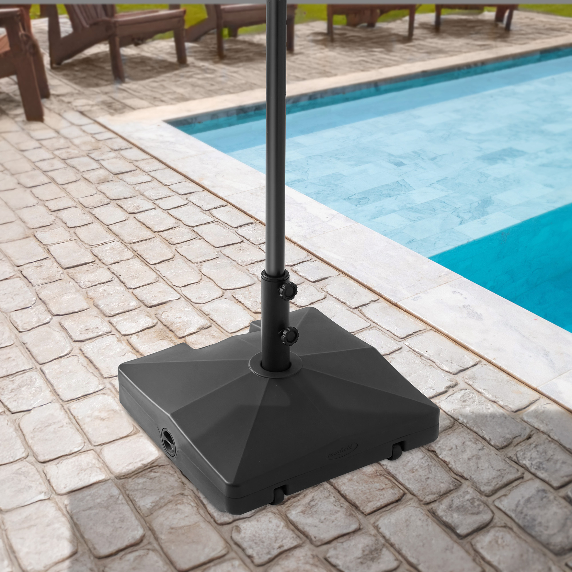 100 pound patio umbrella base Designer 100lb Round Market KEY DETAILS Stainless steel base 100LB Galvanized Umbrella Base With
