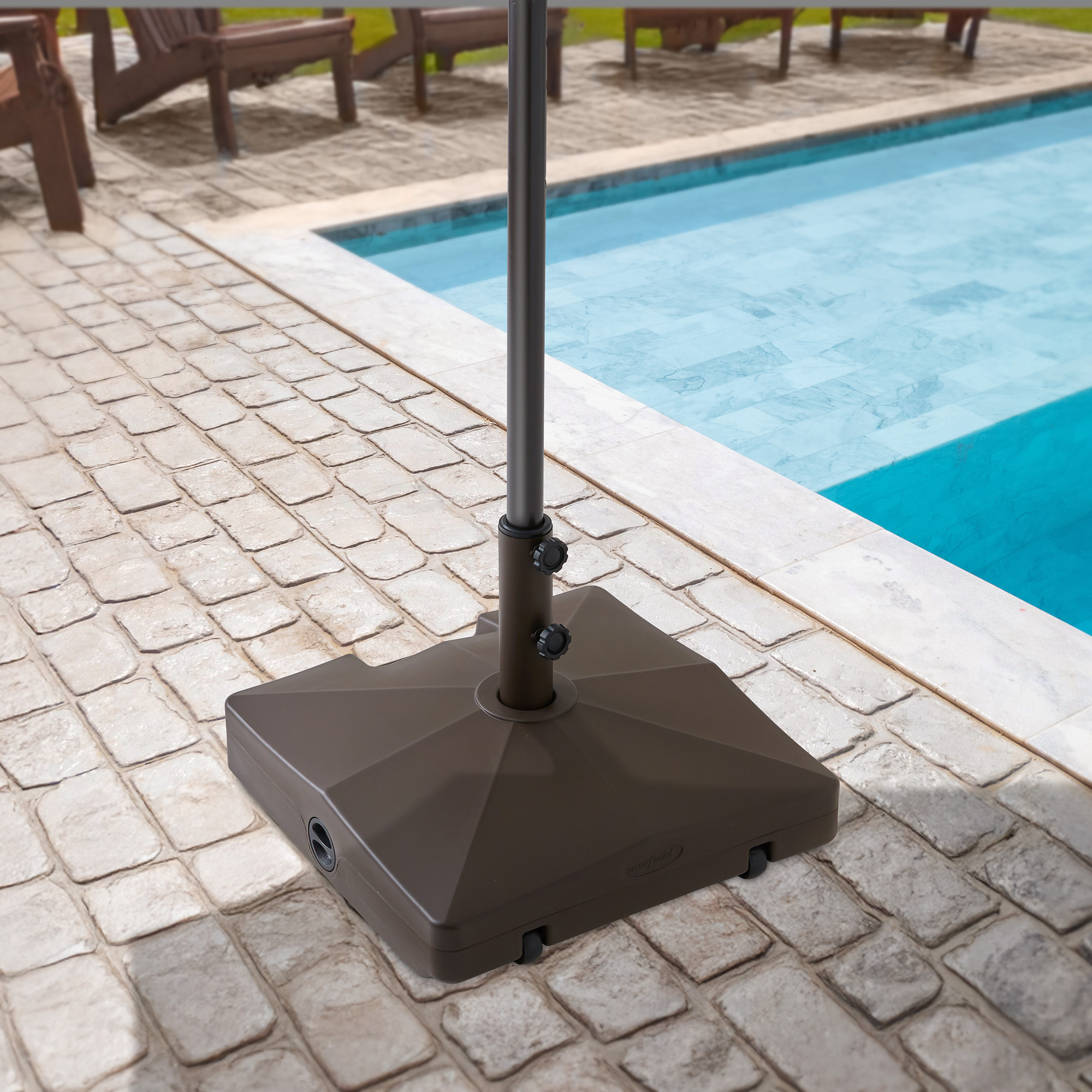 Patio Umbrella Base with Wheels, 64 LB Umbrella Stand, 20" with Handle