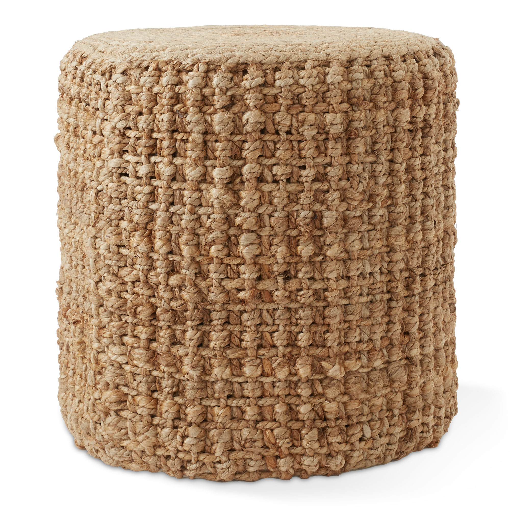 Seagrass Pouf Ottoman, Handcrafted Footrest, Boho Farmhouse Living Room Decor