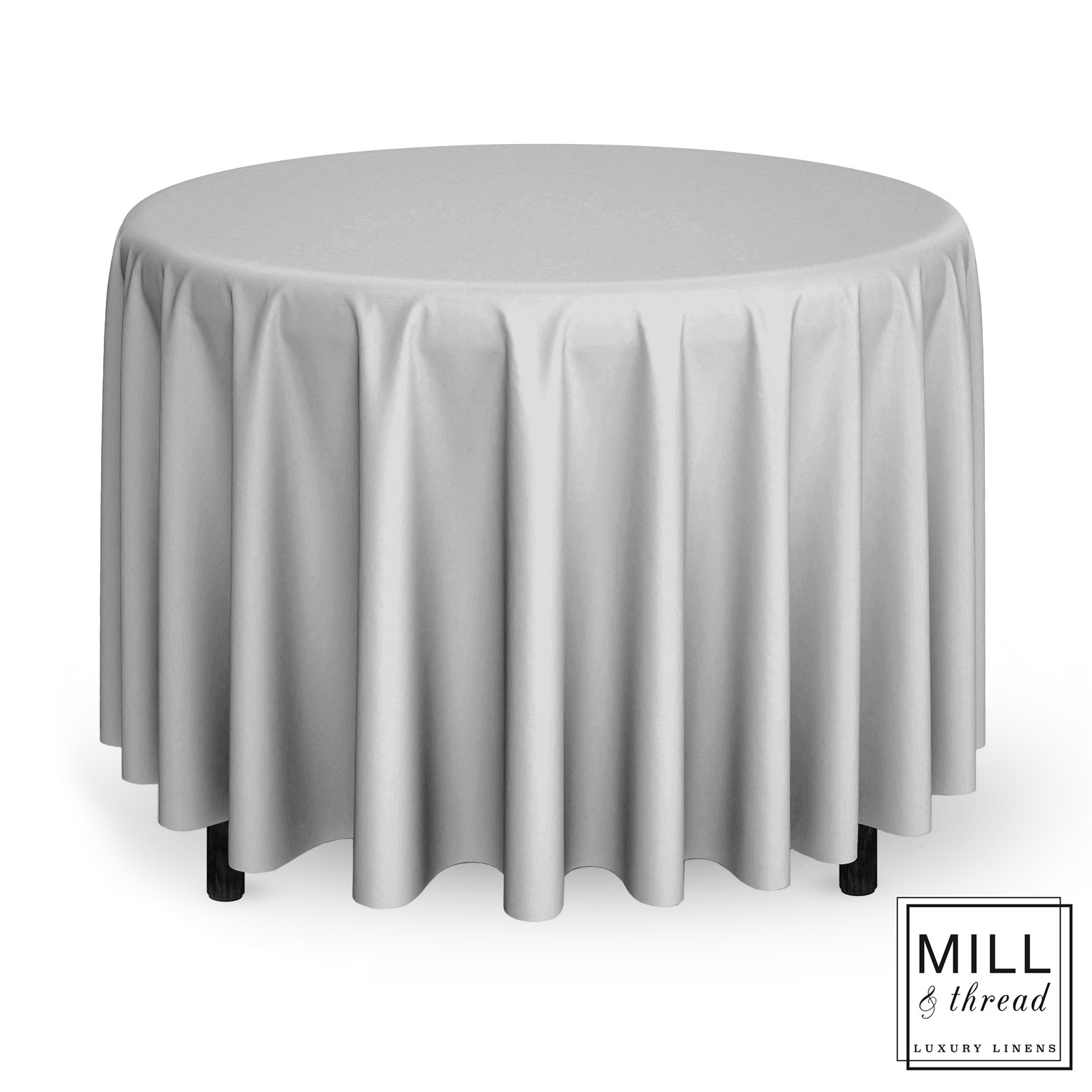 120" Round Wedding Banquet Polyester Fabric Tablecloth Light Gray eBay