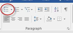 Bullets Drop-Down List