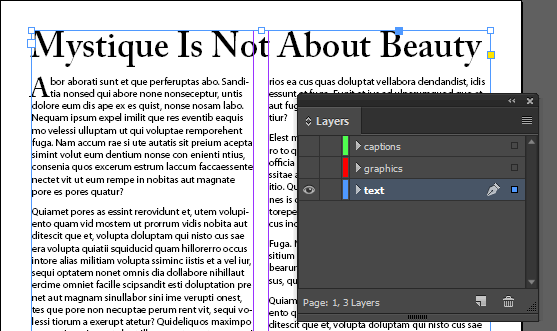 Layout With Text Wrap Suppressed