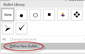 how to add a bullet in word 2013