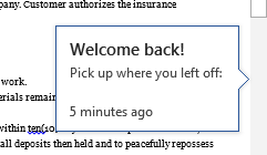 Pick Up Where You Left Off Message