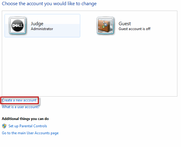 Create a New Account