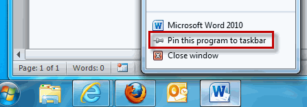 Pin This Program to Taskbar