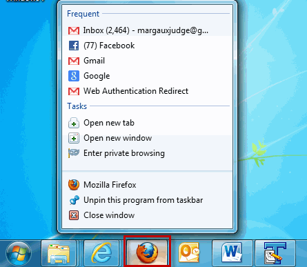 Program in Taskbar