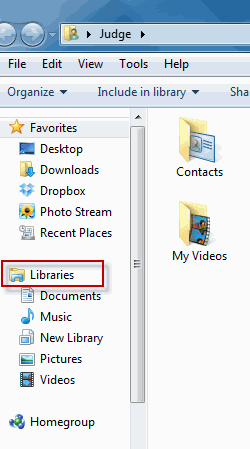 Navigation Pane on Left