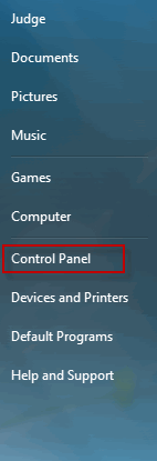 Select Control Panel