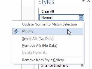 Select Modify