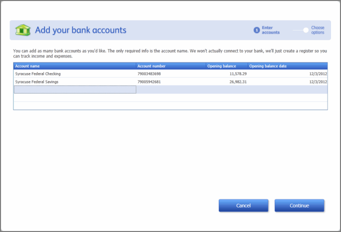 Add Your Bank Accounts