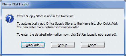 Name Not Found Popup