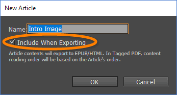 New Article Dialog Box