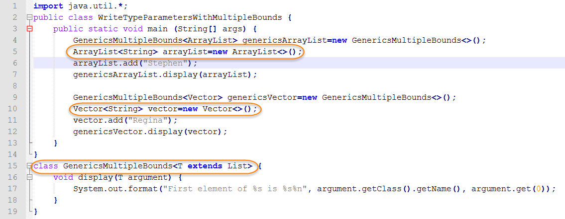 How To Write Type Parameters With Multiple Bounds In Java Webucator