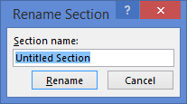 Section Name Field