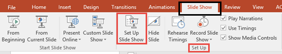 powerpoint slide show select monitor