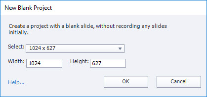 New Blank Project Options