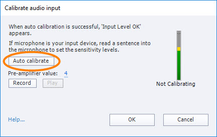 Calibrate Audio Input