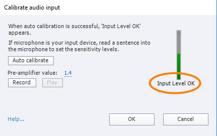 Calibrate Audio Input