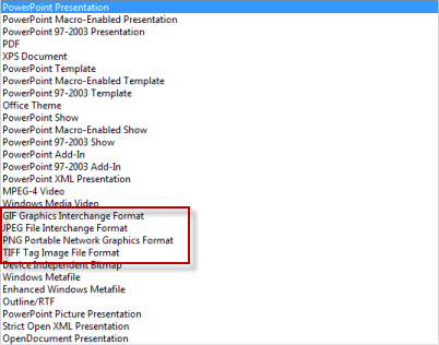 Save As Type Drop-down List