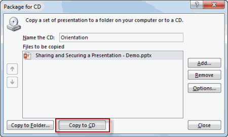 Copy to CD