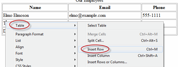Select Table Then Insert Row