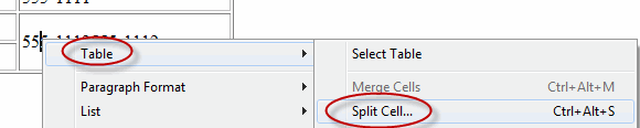Table, Split Cell