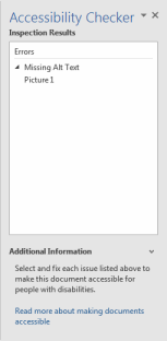Accessibility Checker Pane