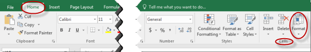 Format Drop-down Arrow