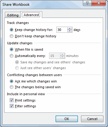 Advanced Tab