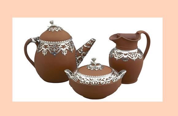 Tea Set with White Background